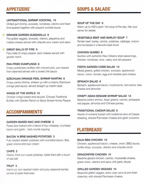 Hilton Garden Inn garden grill hotel restaurant auburn maine menu A pg1