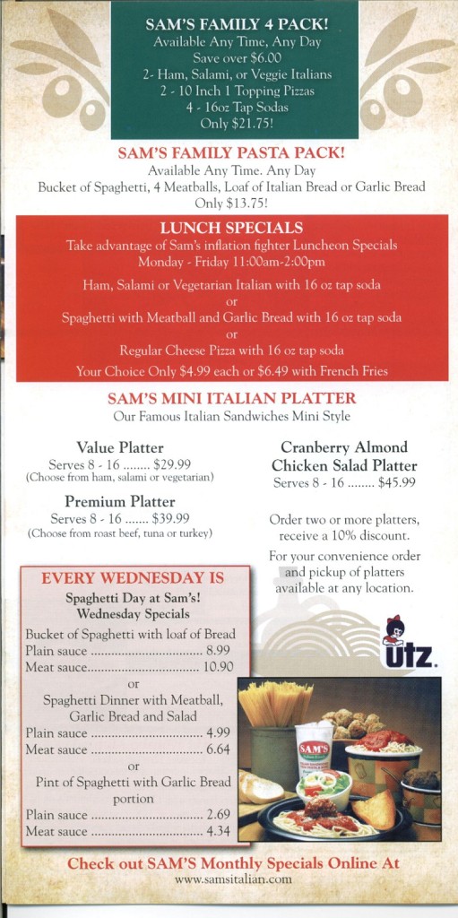 Sams Italian Lewiston Maine Main St Restaurant MenusInLA Lewiston & Auburn Maine Restaurants