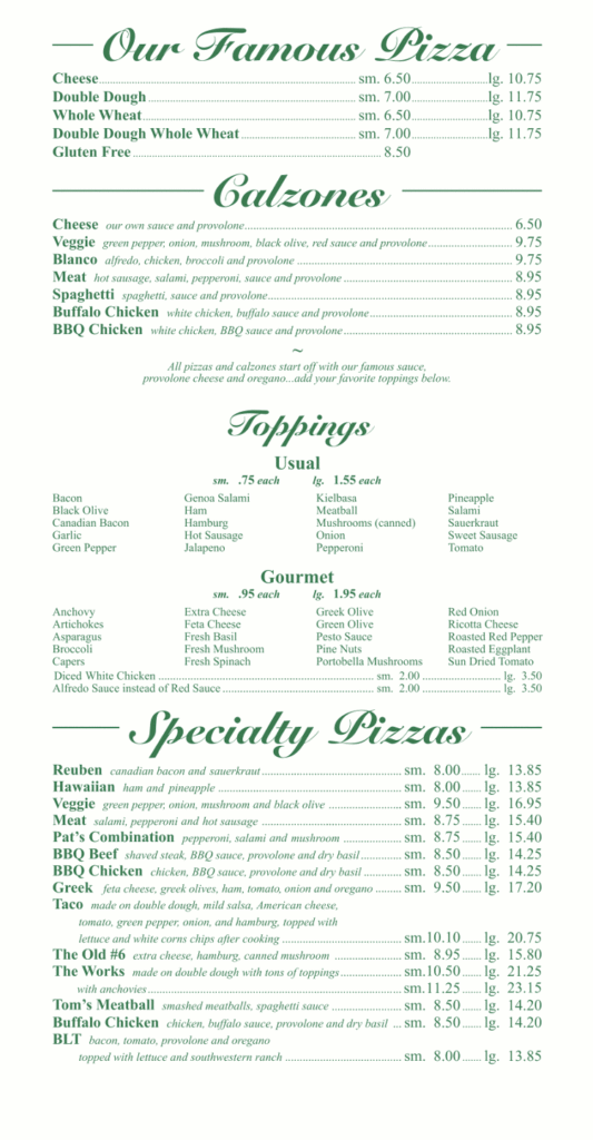 pats pizza auburn maine menu pg2 - Lewiston & Auburn Maine Restaurants ...