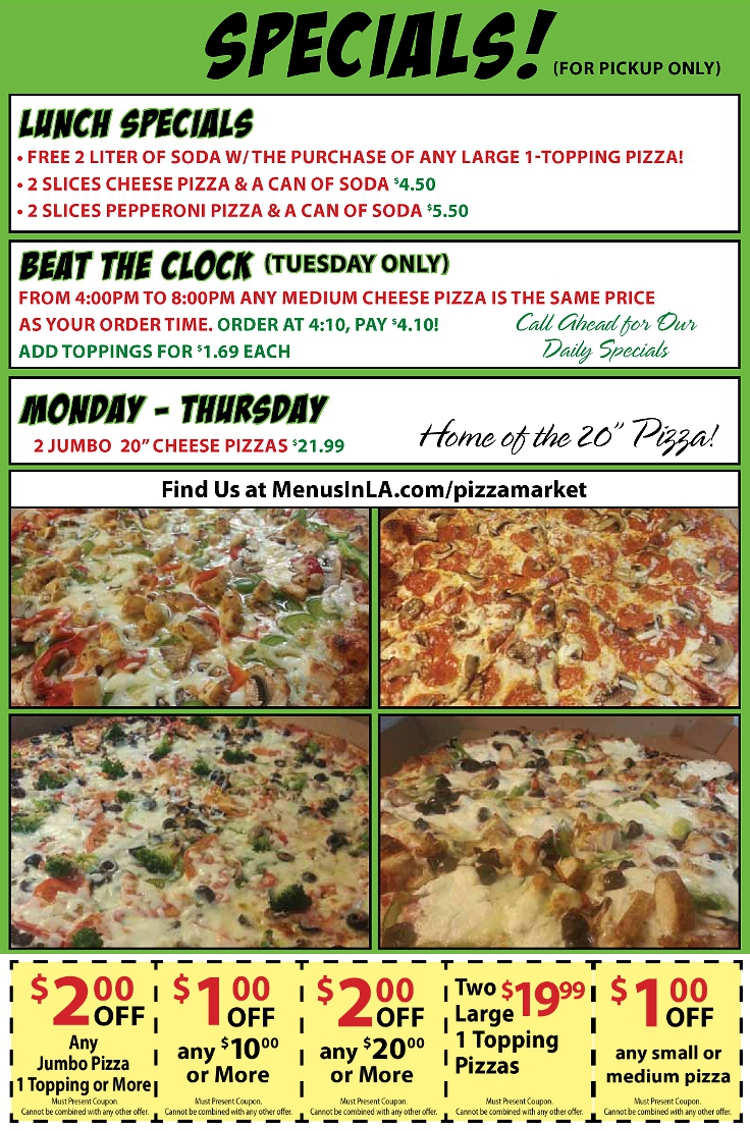 Pizza Market Menu Auburn Maine Restaurant MenusInLA Lewiston & Auburn Maine Restaurants