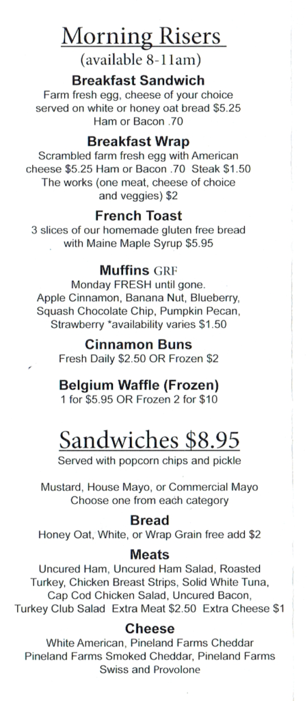 Tripps Kafe And Bakery Auburn Maine Gluten Free Menu Pg4 - Lewiston 